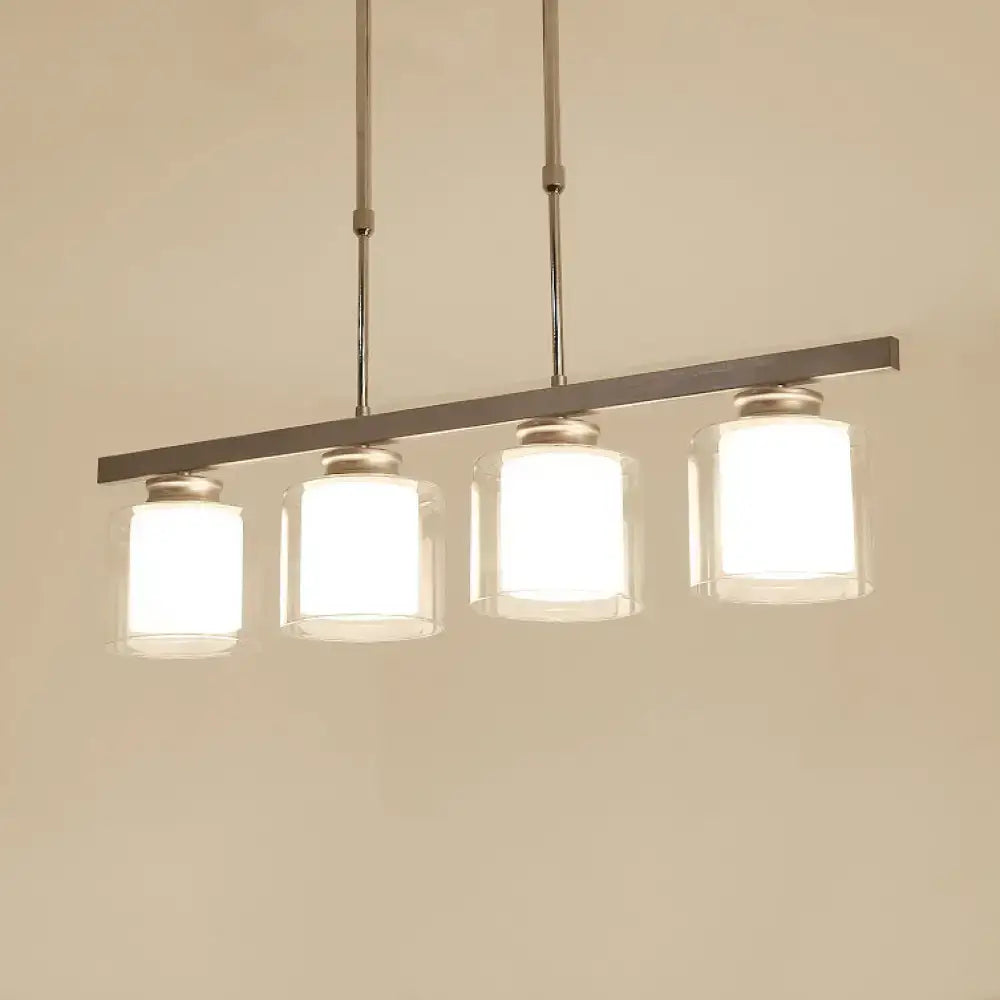 Silver Cylinder Pendant Light