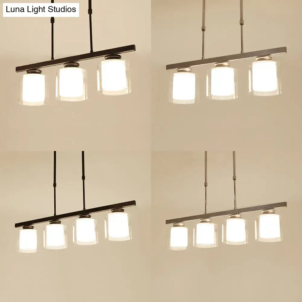 Silver Cylinder Pendant Light
