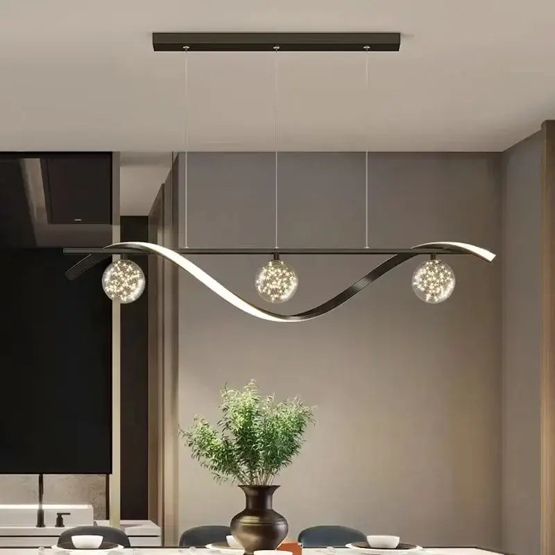 Black Glass Ball Pendant 100cm Golden or Black