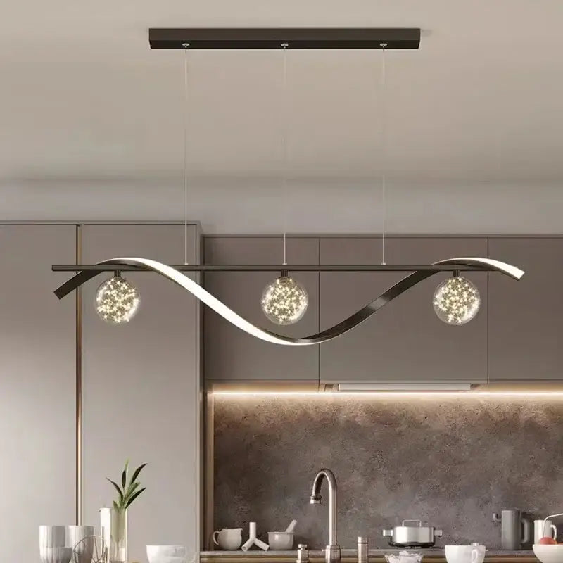 Black Glass Ball Pendant 100cm Golden or Black