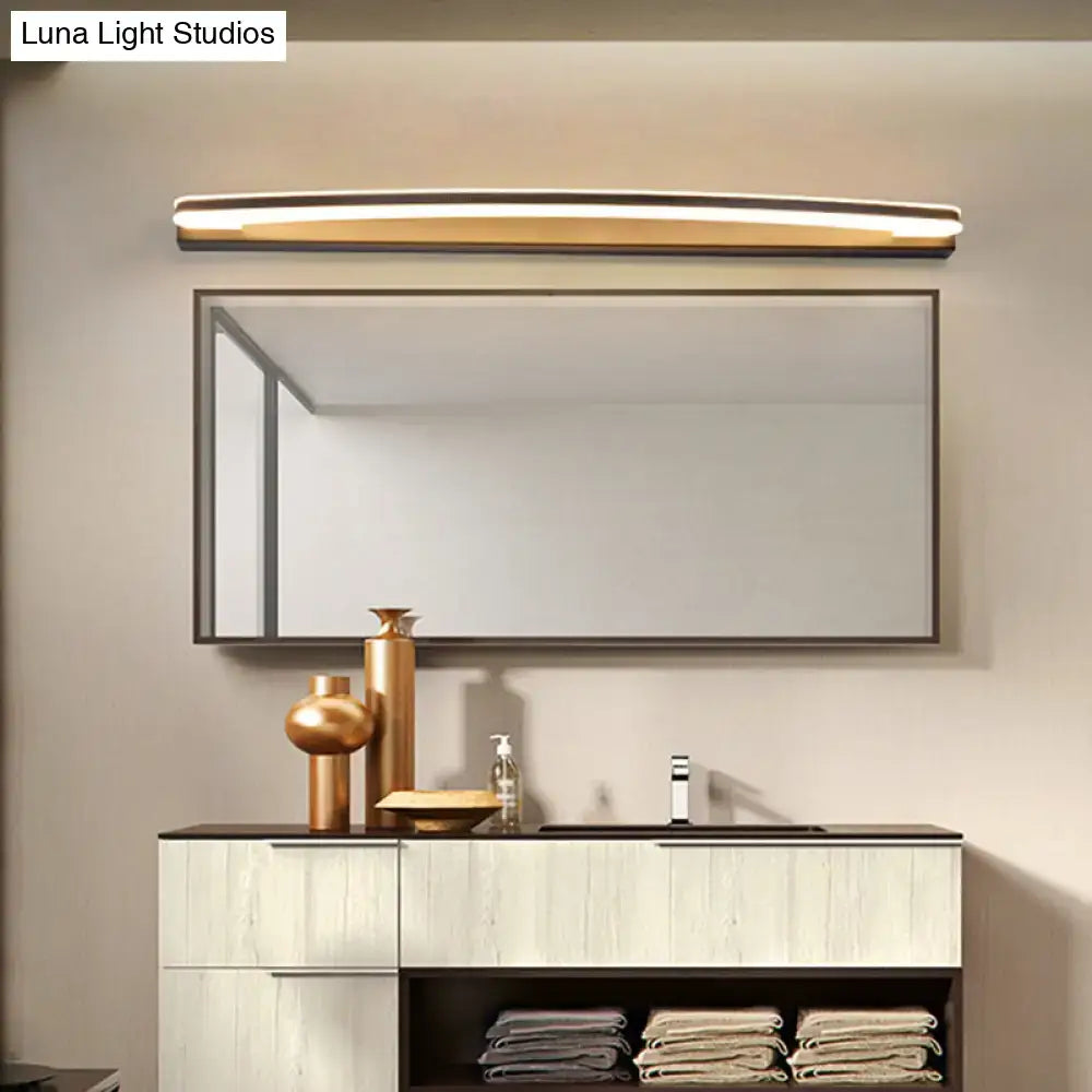 Black LED Curved Bar Vanity Light