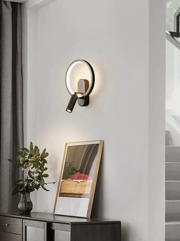 Black Adjustable Spotlight Lamp Solid Brass