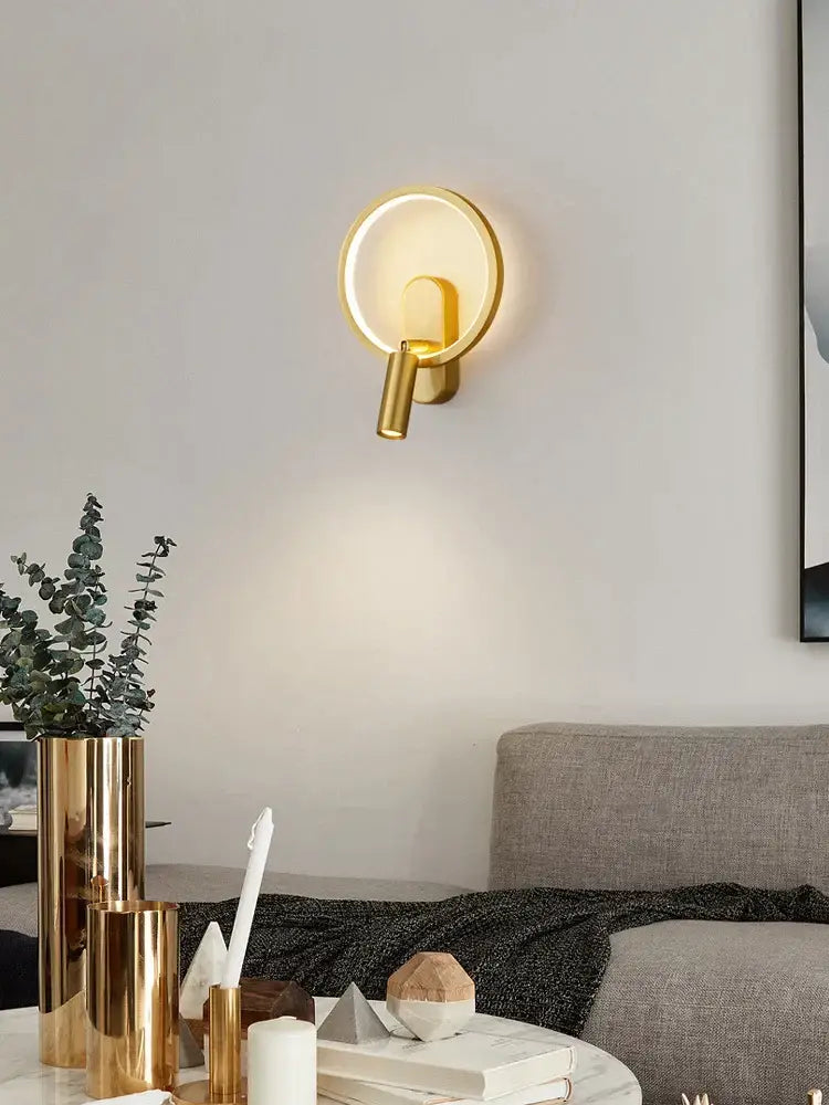 Black Adjustable Spotlight Lamp Solid Brass