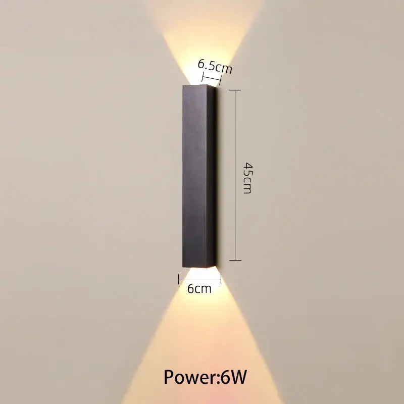 Black LED Wall Lamp for Bedroom and TV Area