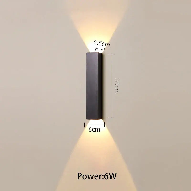 Black LED Wall Lamp for Bedroom and TV Area