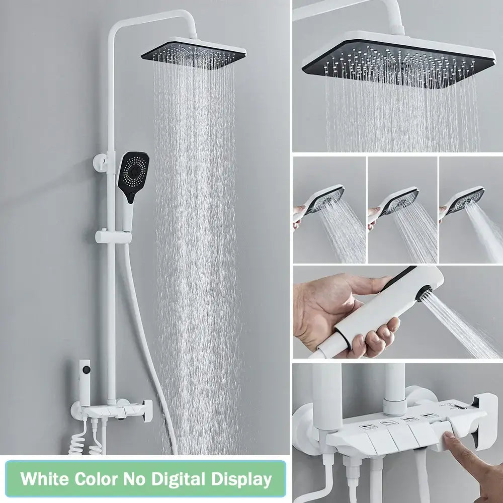 Black Digital Rainfall Shower with Display