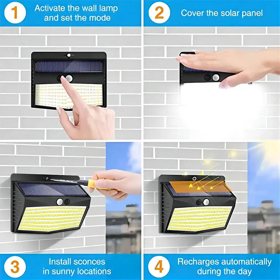 Black Solar Security Light