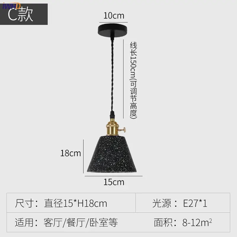 Black Cement Pendant Lamp