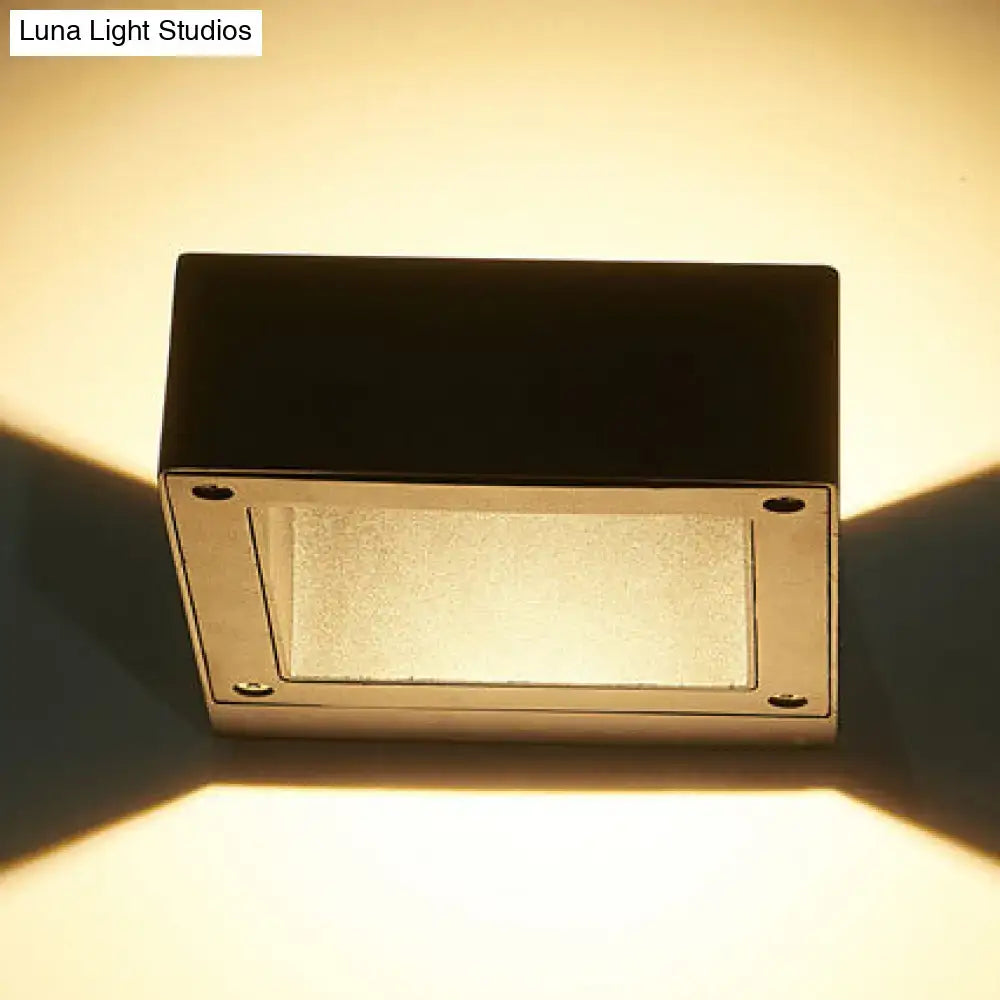 Black Square LED Sconce