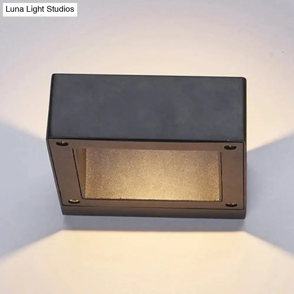 Black Square LED Sconce