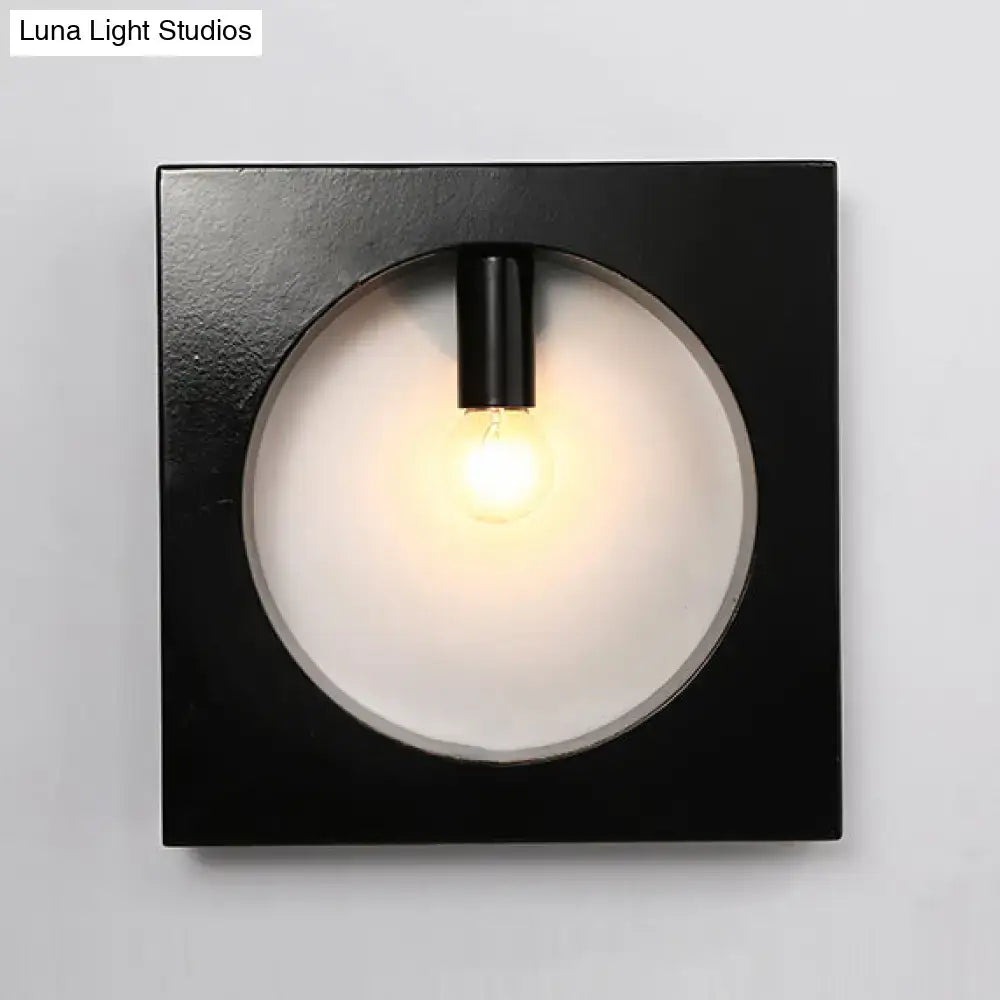 Black Square Glass Sconce
