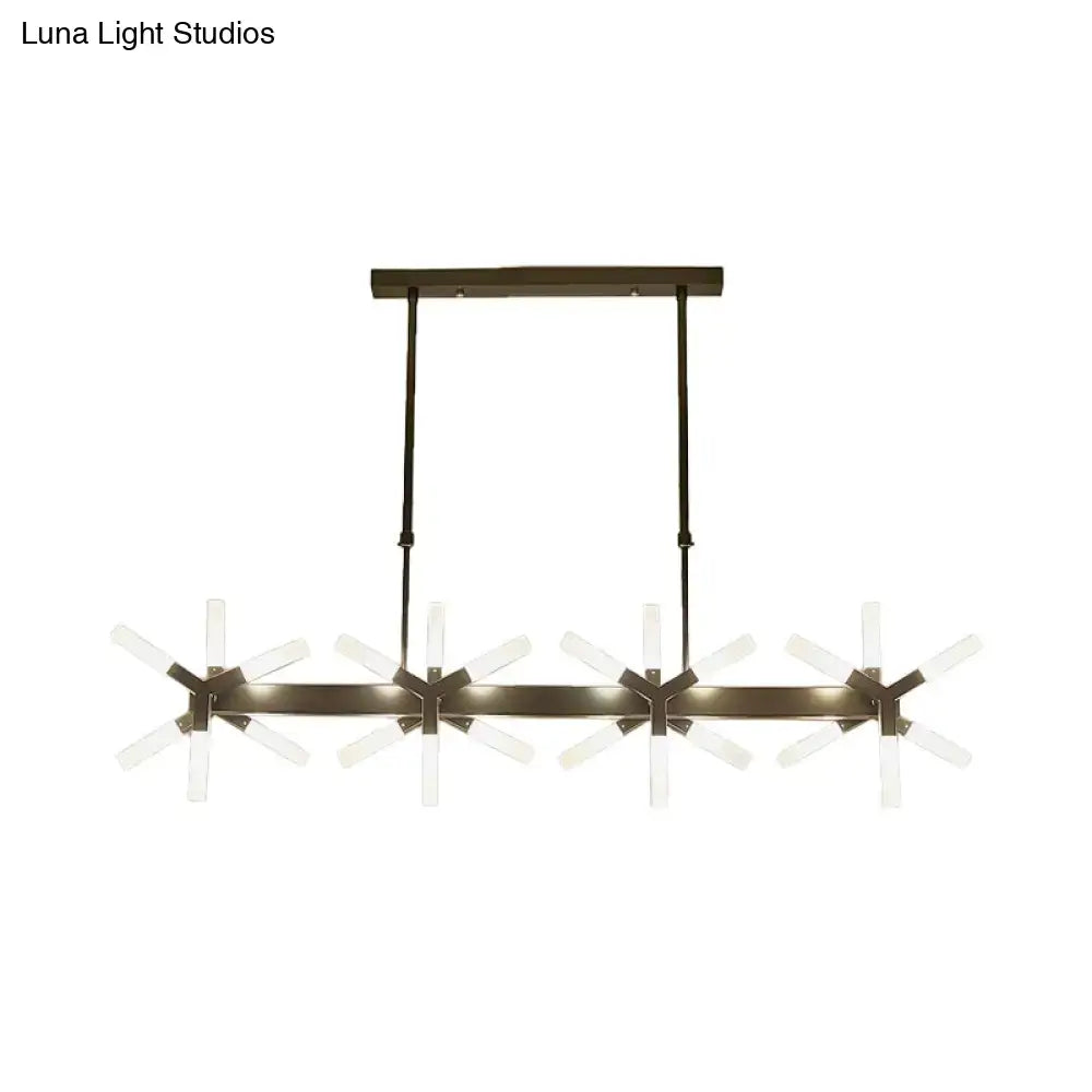 Black Linear Acrylic Chandelier