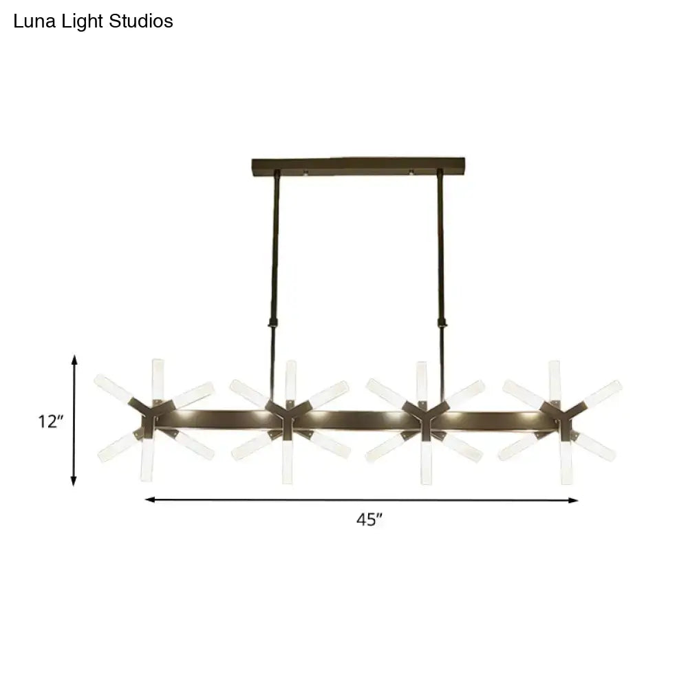 Black Linear Acrylic Chandelier