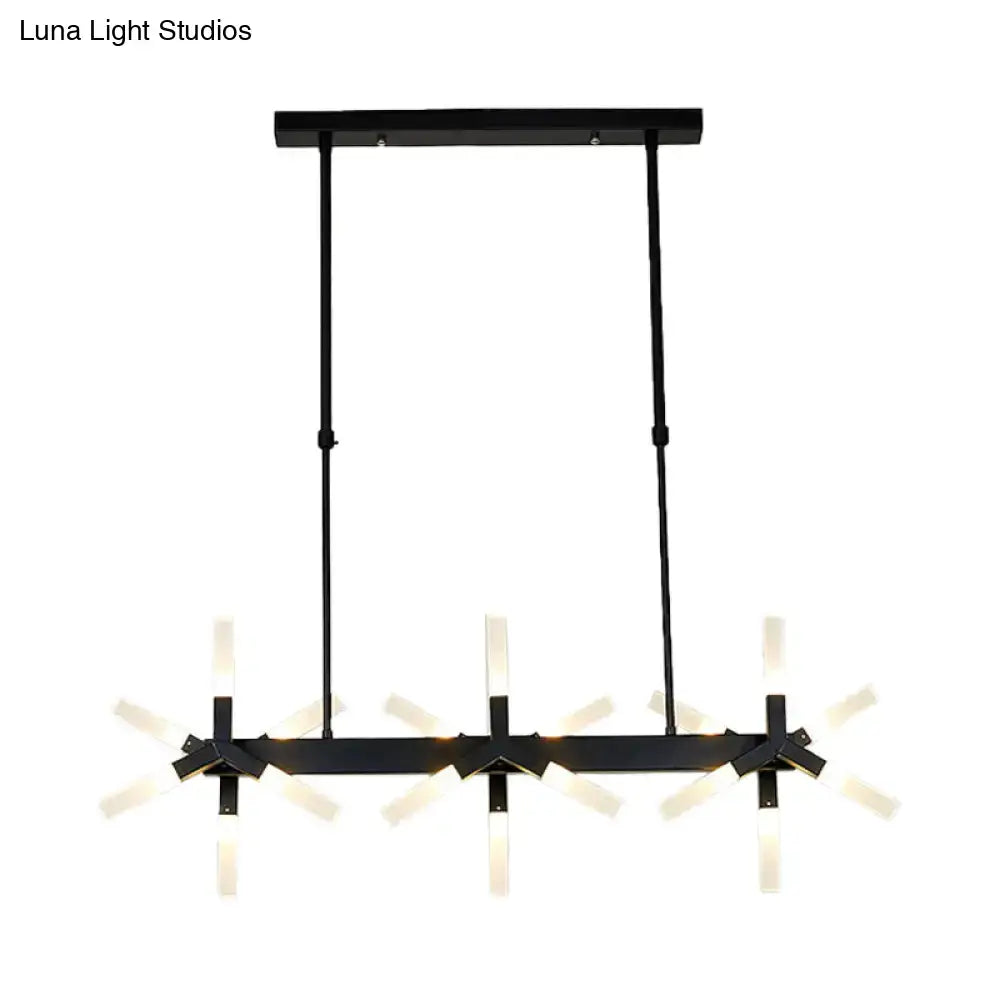 Black Linear Acrylic Chandelier