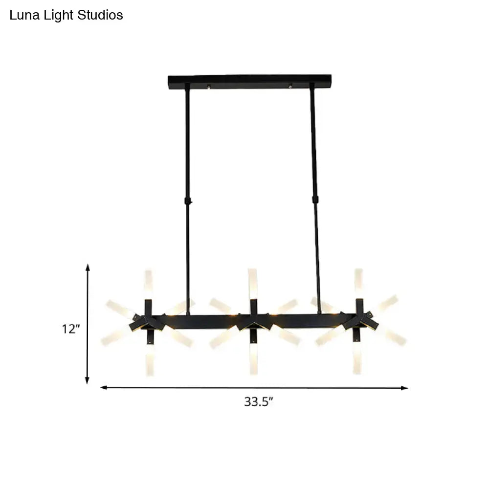 Black Linear Acrylic Chandelier