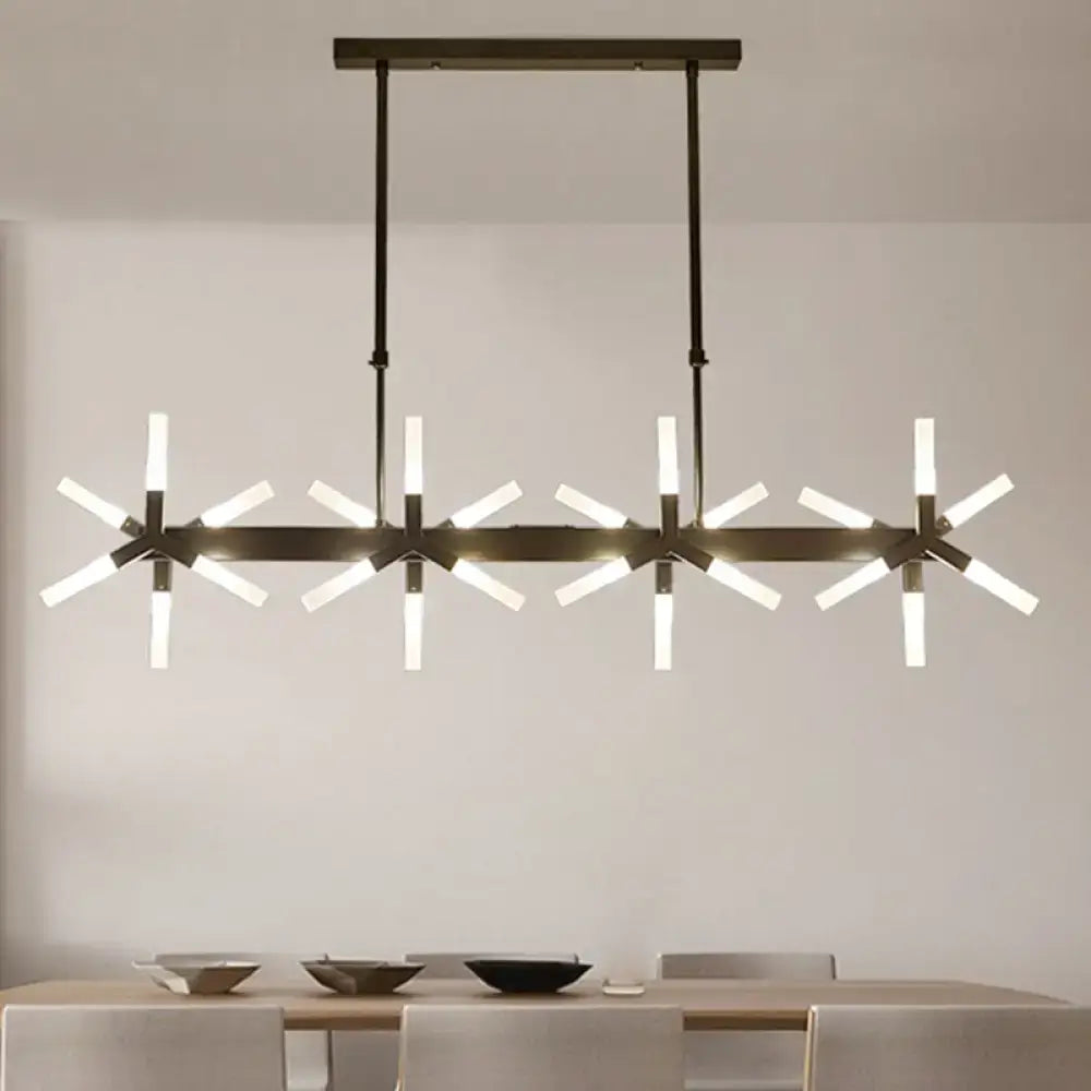 Black Linear Acrylic Chandelier