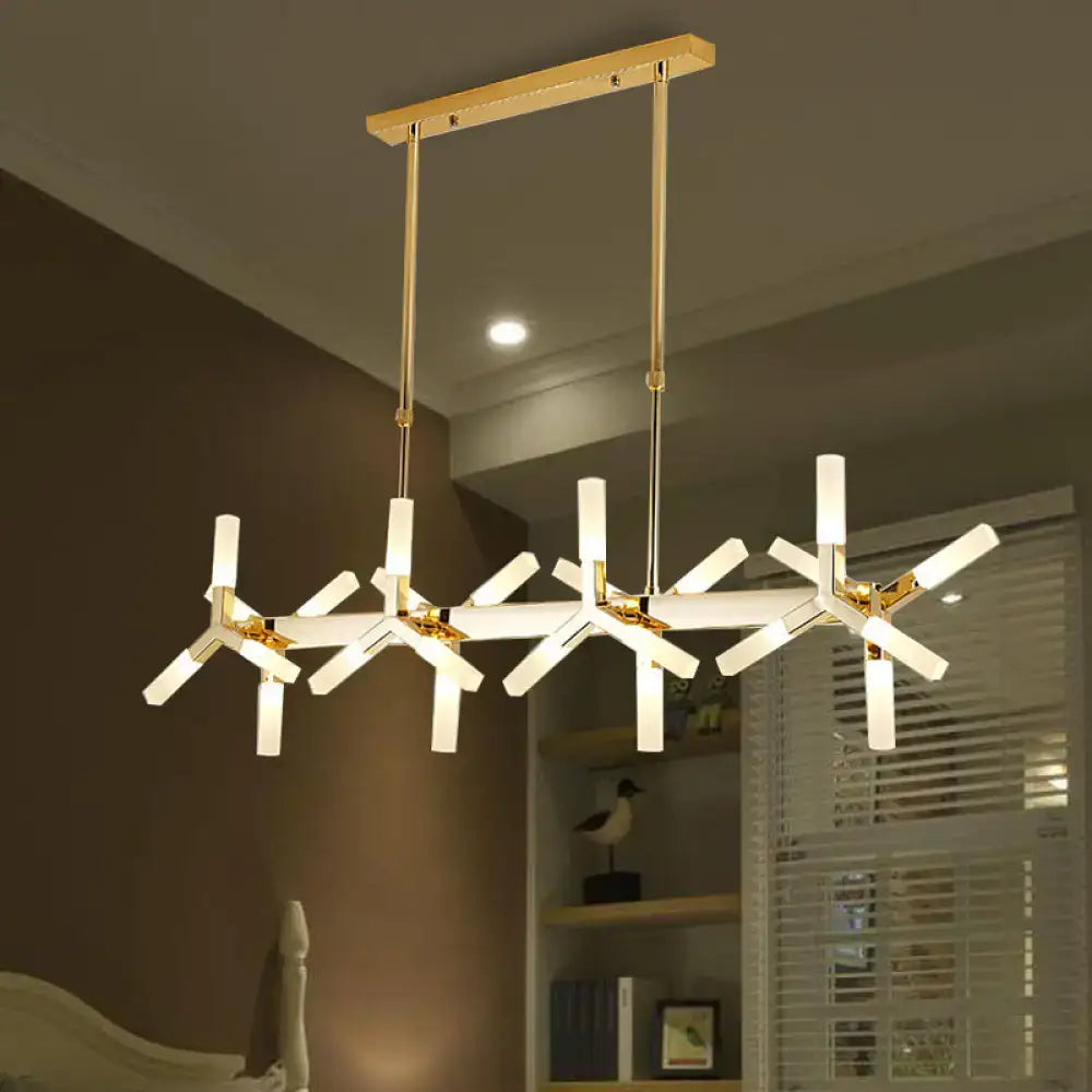 Black Linear Acrylic Chandelier
