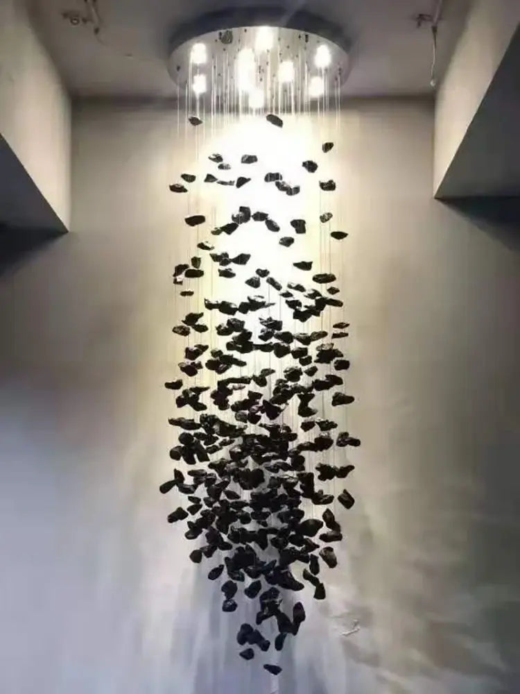 Black Stone Crystal Chandelier
