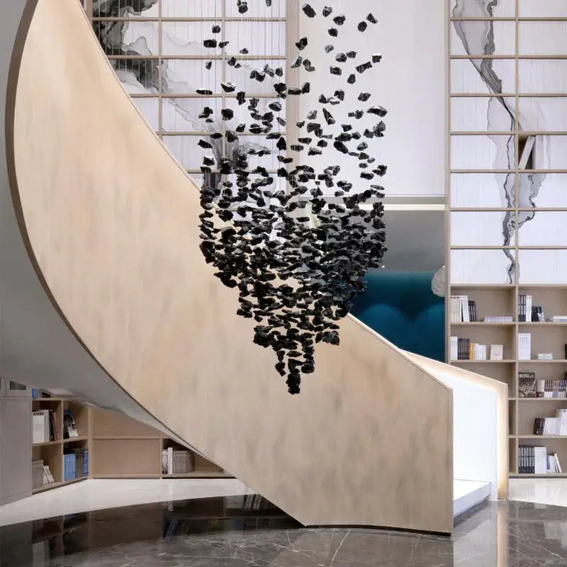 Black Stone Staircase Lighting