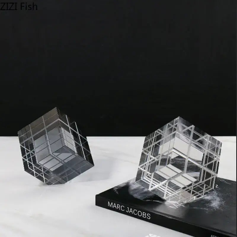 Black Crystal Cube Ornament