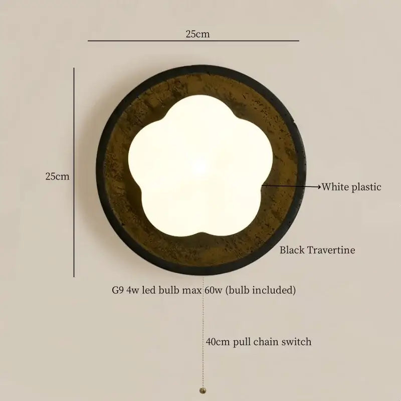 Black Travertine LED Sconce