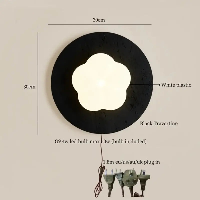 Black Travertine LED Sconce