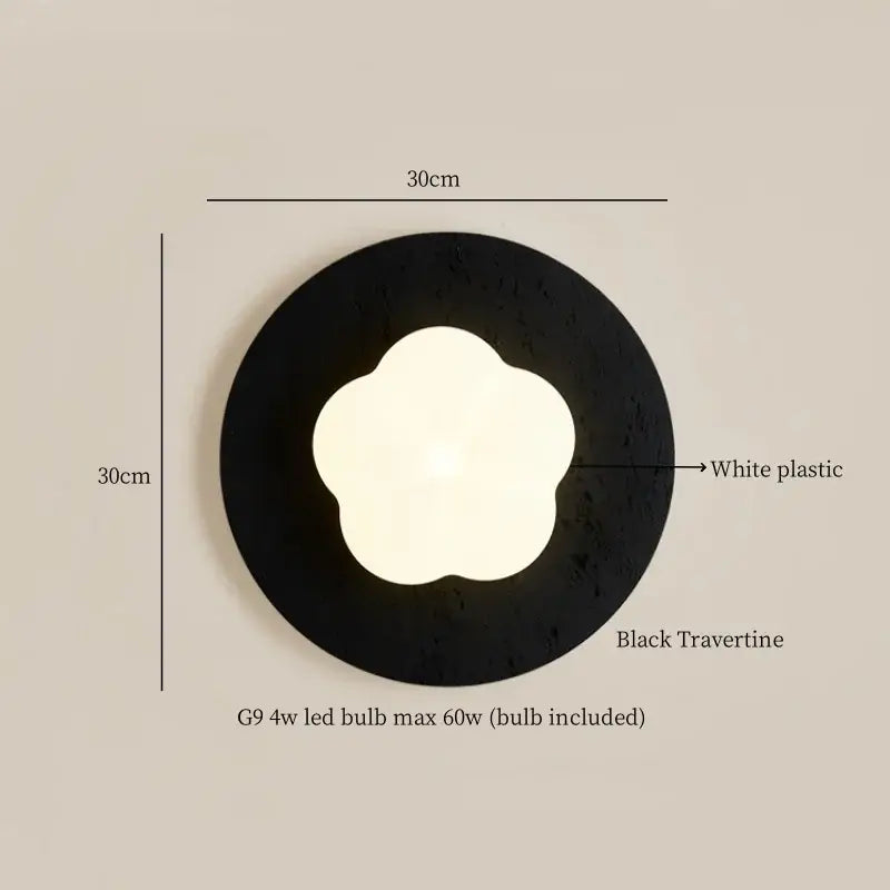 Black Travertine LED Sconce