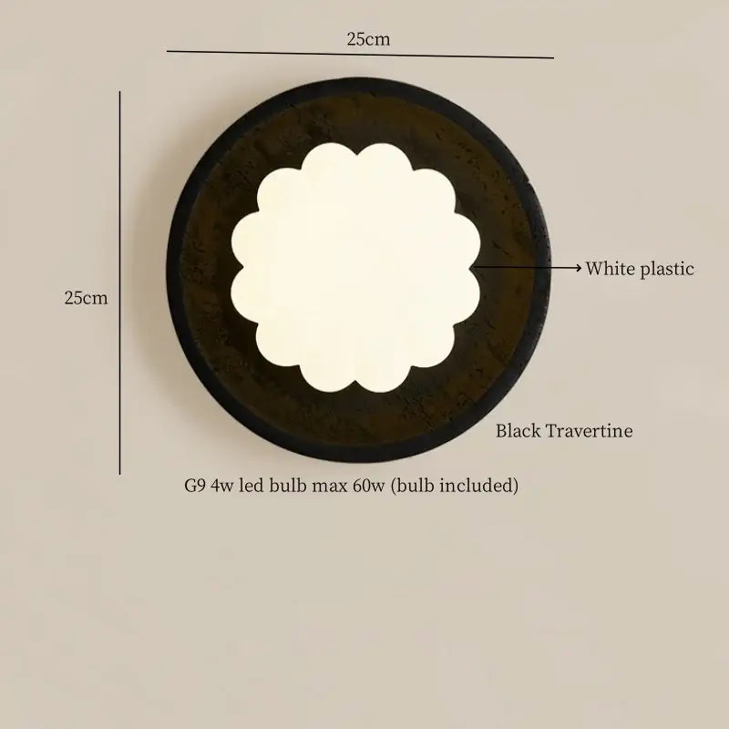 Black Travertine LED Sconce