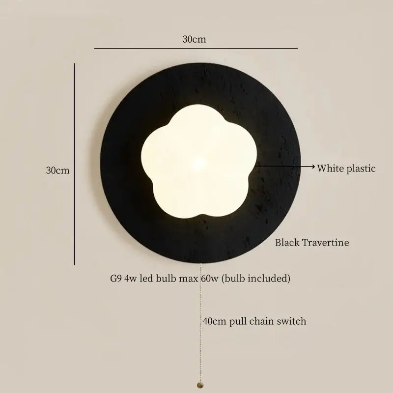 Black Travertine LED Sconce
