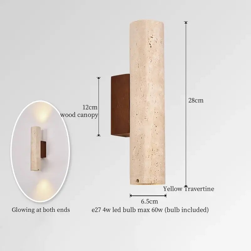 Black Travertine LED Sconce