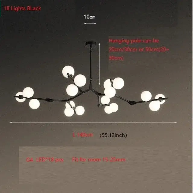 Black Branch Ceiling Light