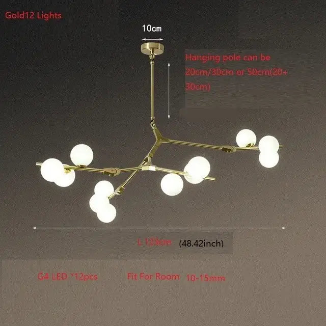 Black Branch Ceiling Light