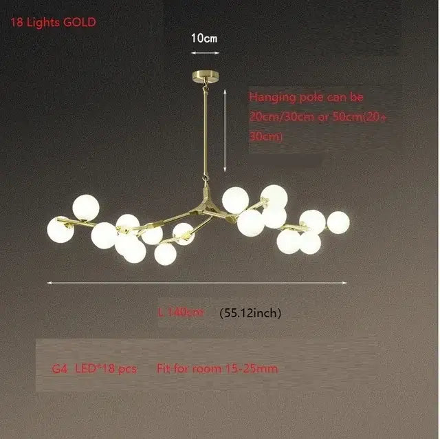 Black Branch Ceiling Light