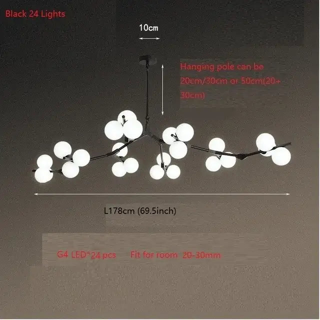 Black Branch Ceiling Light