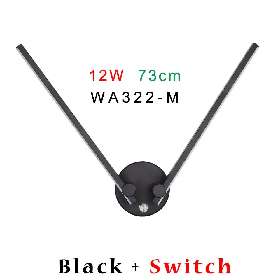 Black Double Arm Wall Light With Switch Option