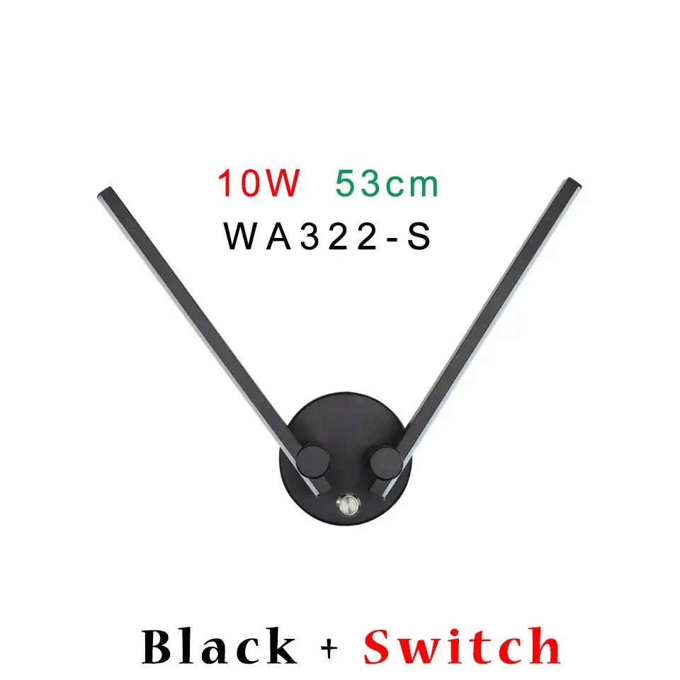 Black Double Arm Wall Light With Switch Option
