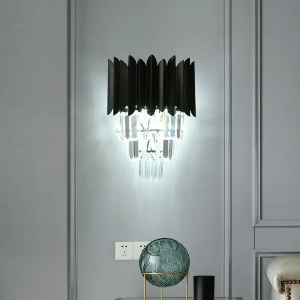 Black Crystal Prism Wall Sconce