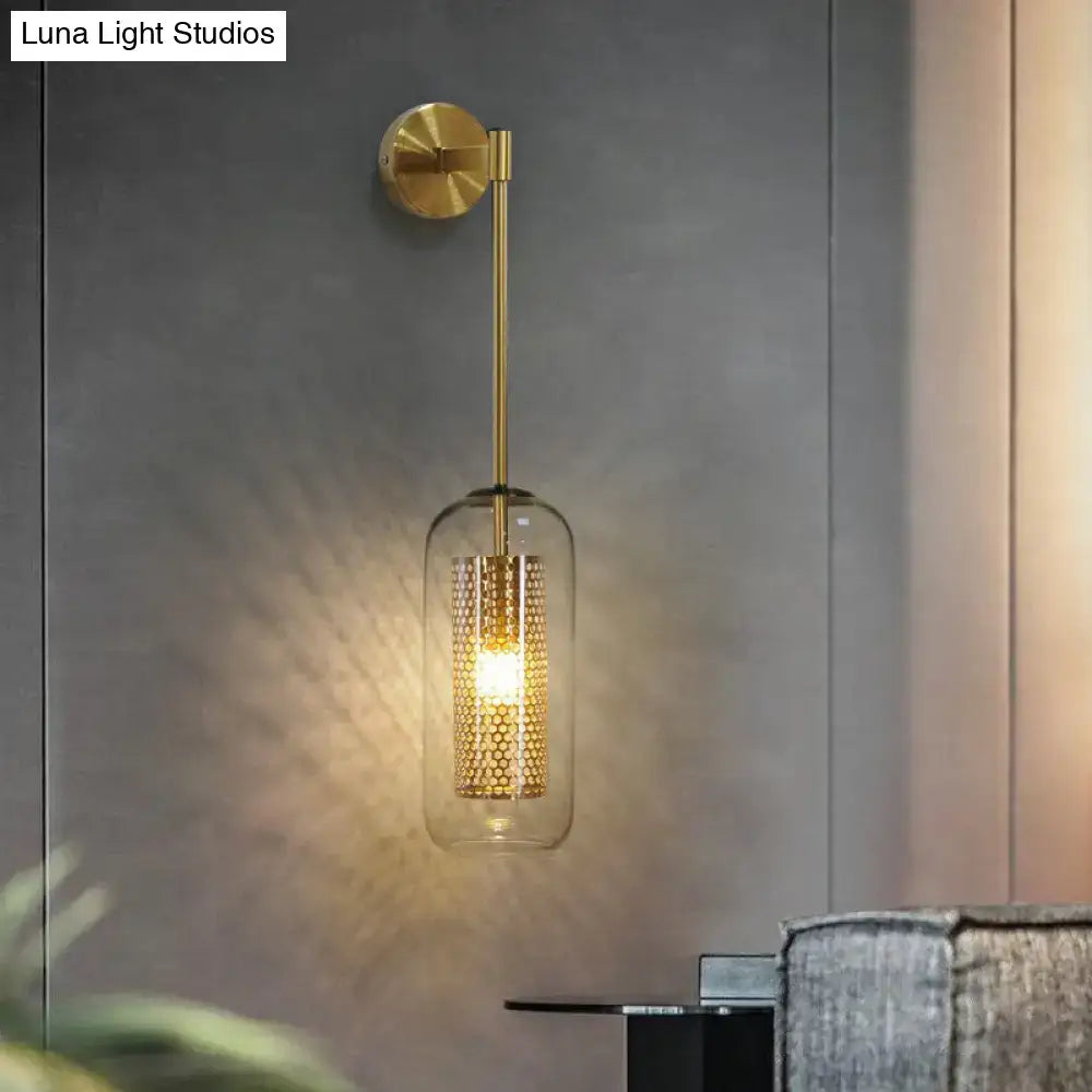 Black Glass Mesh Wall Sconce