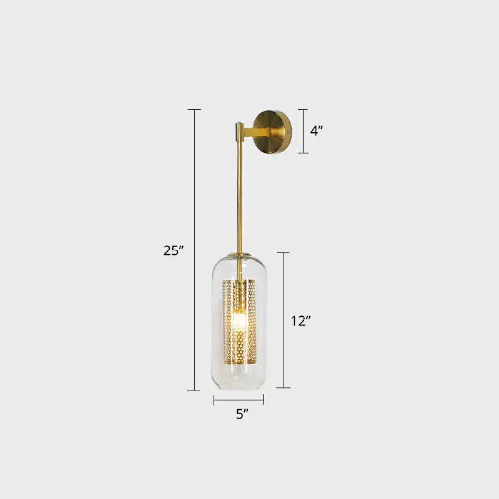 Black Glass Mesh Wall Sconce