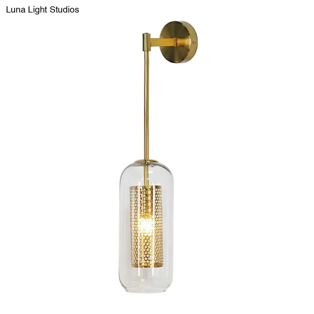 Black Glass Mesh Wall Sconce