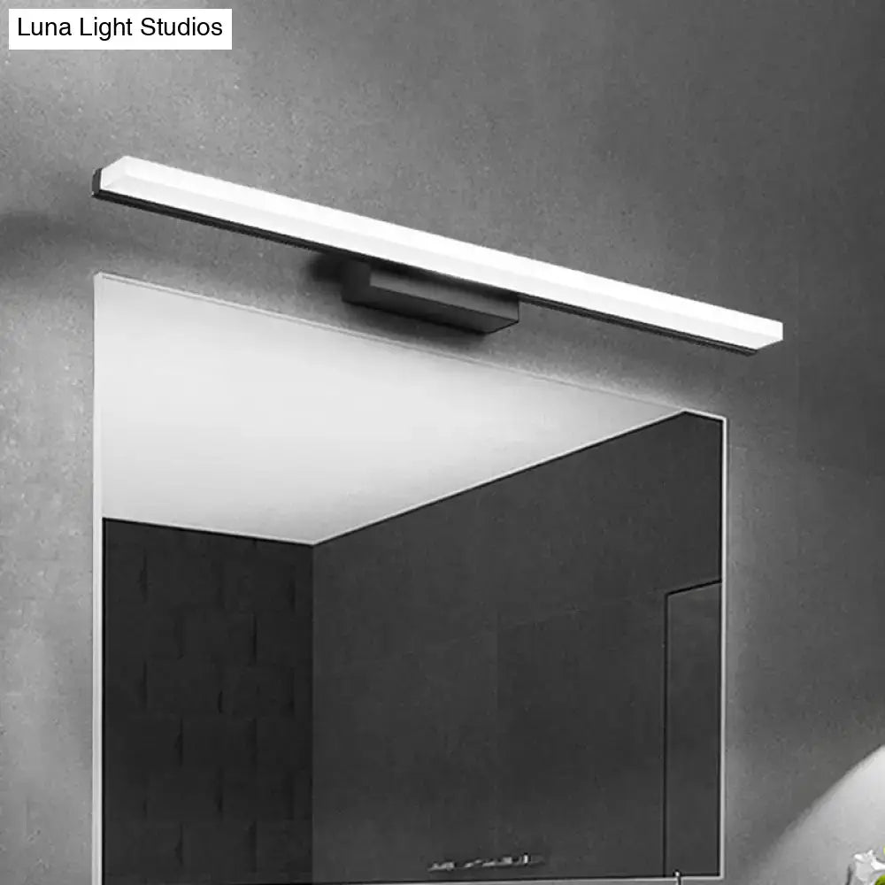 Black Linear Curved Bar Bathroom Sconce