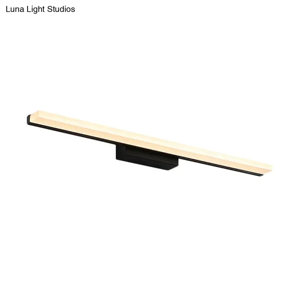 Black Linear Curved Bar Bathroom Sconce