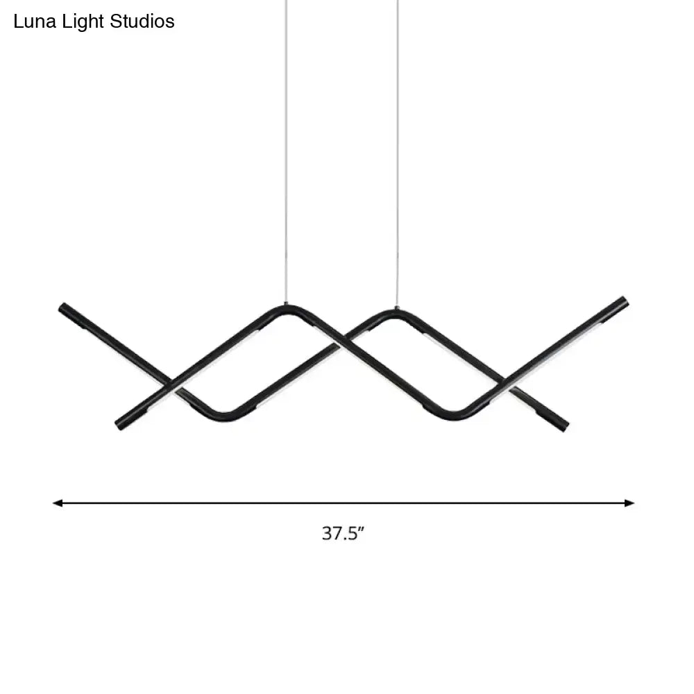 Black Waved LED Pendant