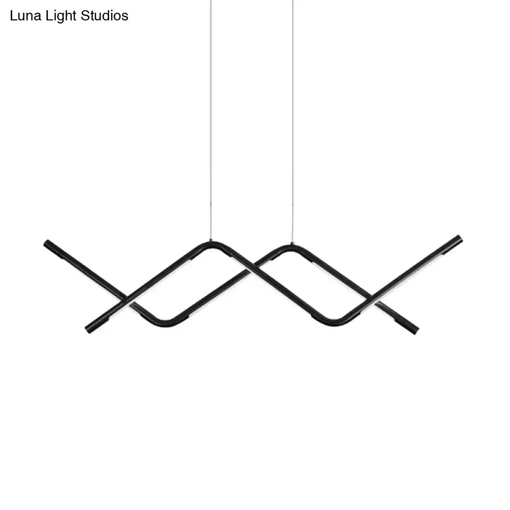 Black Waved LED Pendant