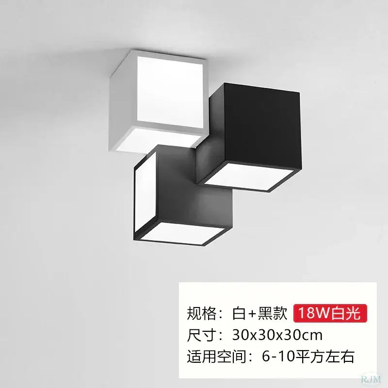 White Cube Ceiling Light