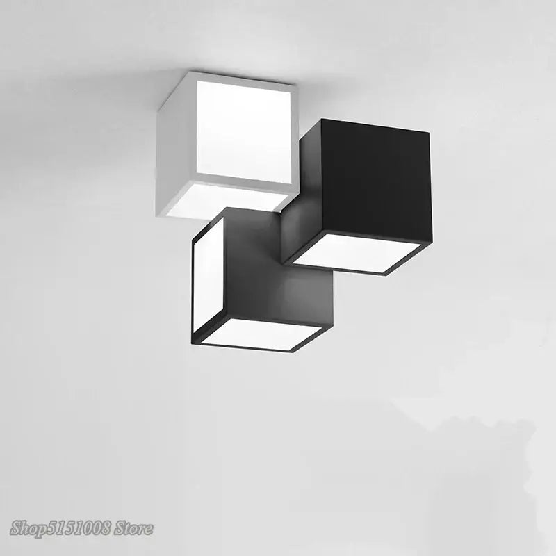 White Cube Ceiling Light