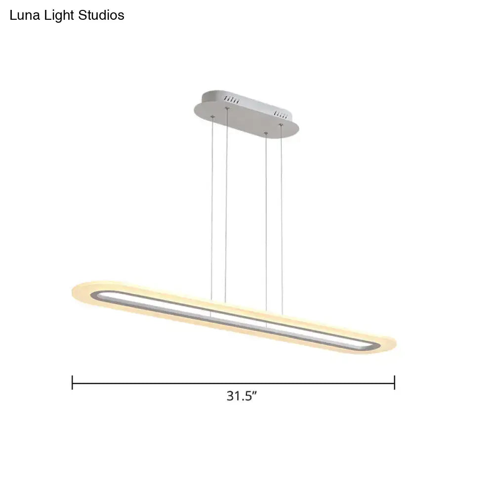 White Oblong Pendant Light