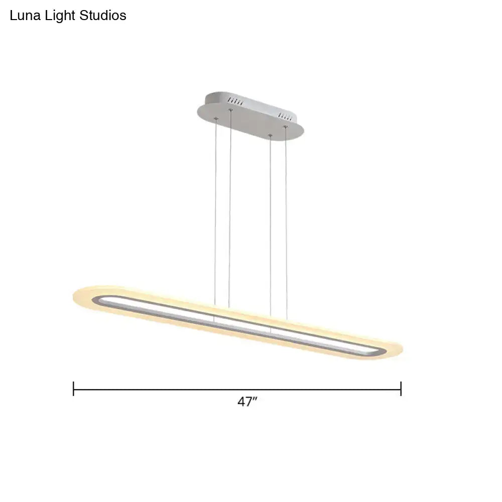 White Oblong Pendant Light