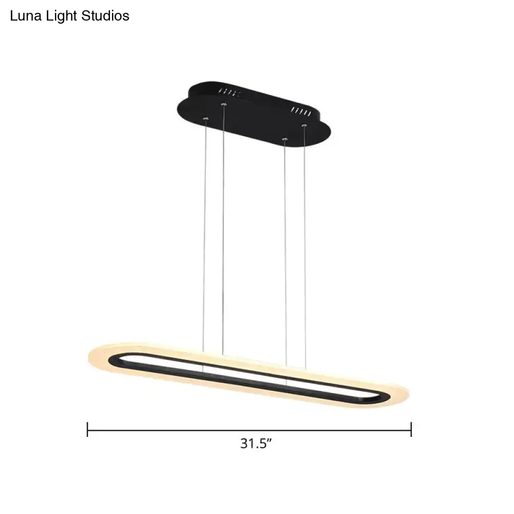 White Oblong Pendant Light