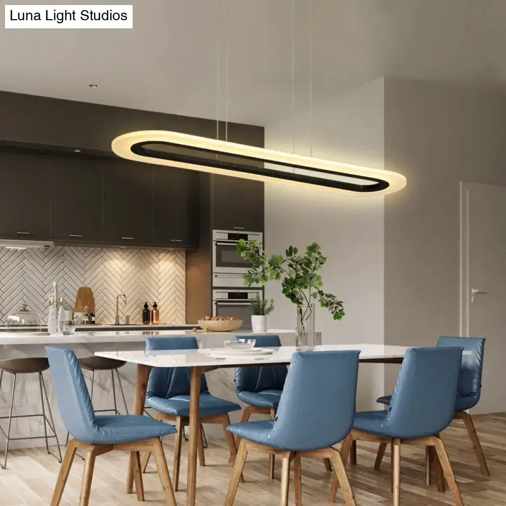 White Oblong Pendant Light